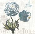 Floral Messages on Wood I Blue Online