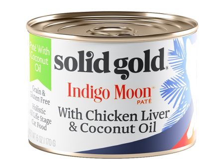 Solid Gold Indigo Moon Pate Chicken Liver & Coconut Oil Canned Cat Food 170g on Sale