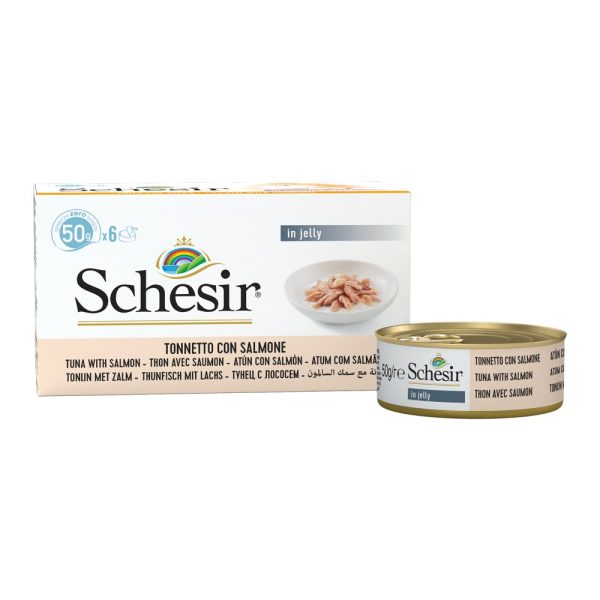 18% OFF: Schesir Tuna with Salmon in Natural Jelly Adult Canned Cat Food Multipack 50g x 6 Fashion