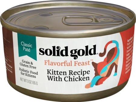 Solid Gold Flavorful Feast Kitten Recipe With Chicken Grain Free Canned Cat Food 3oz For Sale