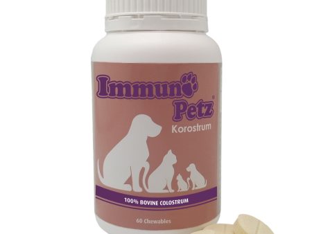 Immuno-Petz Korostrum Bovine Colostrum Pet Supplements 60 Tabs For Sale