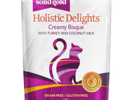 Solid Gold Holistic Delights Creamy Bisque Turkey & Coconut Milk Pouch Cat Food 3oz For Sale